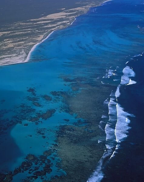 Aerial: Ningaloo Reef Ningaloo Marine Park, Western Australia JPF44353