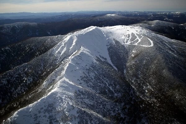 Aerial of.Mount Buller Alpine Resort.northeastern