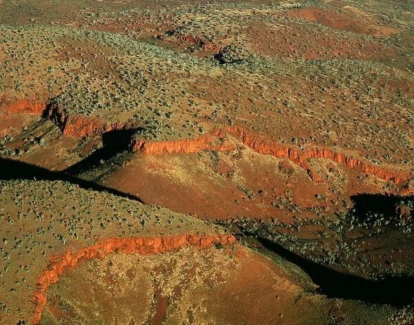 Aerial: south-western side of Hamersley Range - the Pilbara seabed rose to form one of Earth's first permanent land masses about 3. 5 billion years ago
