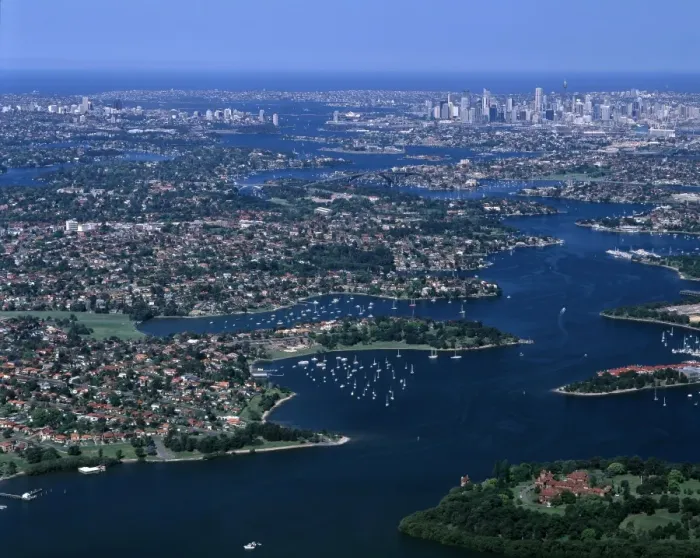 Framed Print : Aerial - Suburbs along the Parramatta River Sydney, New South Wales, Australia JPF47114 Framed Print : Aerial - Suburbs along the Parramatta River Sydney, New South Wales, Australia JPF47114