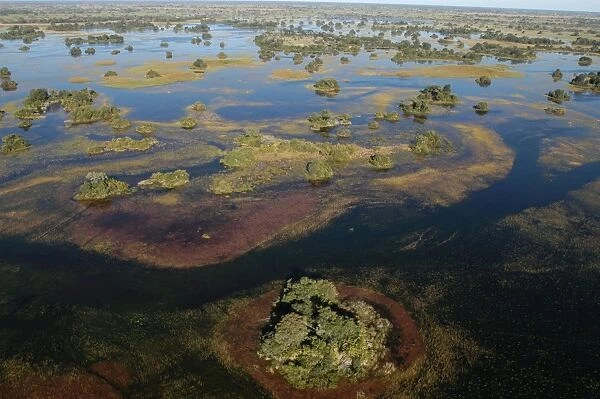 Aerial view of Okavango Delta Botswana Africa