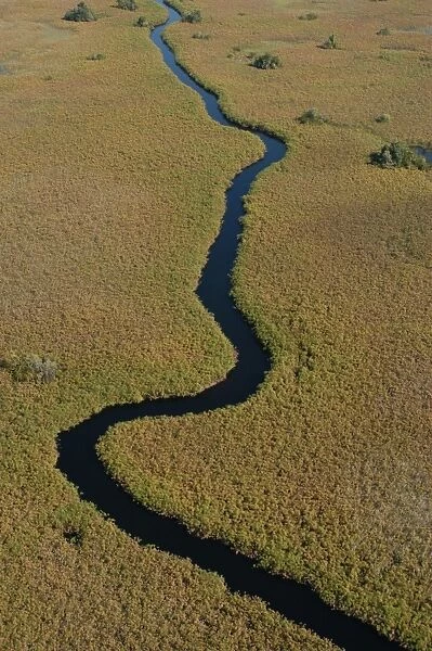 Aerial view of Okavango Delta Botswana Africa