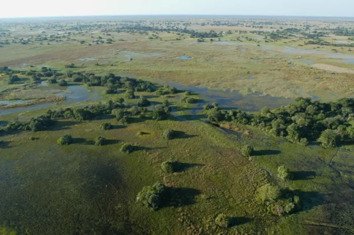 Framed Print : Aerial view of Okavango Delta Botswana Africa Framed Print : Aerial view of Okavango Delta Botswana Africa