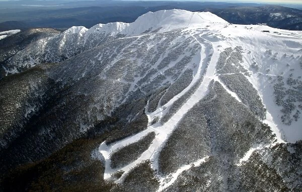 Aerial view of southern slopes of Mount Buller