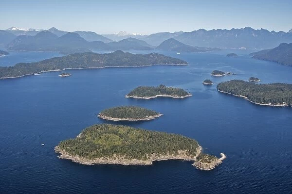 Aerial view between Vancouver & Vancouver Island. West coast of British Colombia - Canada