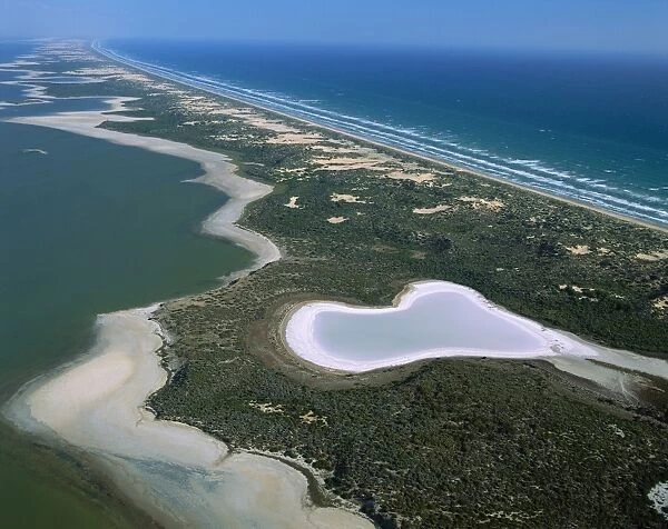 Aerial - Younghusband Peninsula Coorong National Park, South Australia, Shorebird Network Site; Ramsar wetland JPF49675