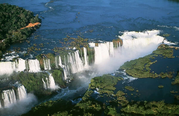 Agentina  /  Brazil - Iguazu Falls aerial view
