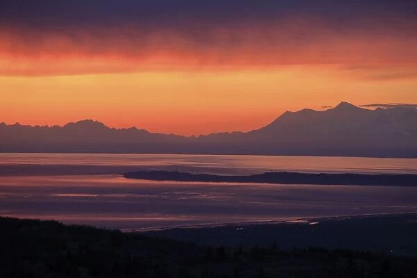 Alaska view from Chugach State Park at Cook inlet