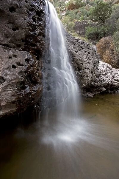 Aravaipa Canyon Wilderness - Waterfall and pool - Located about 50 miles northeast of Tucson - Noted for its desert stream, majestic cliffs and bighorn sheep - An 11 mile long canyon that cuts through the north end of Galiuro Mountains - Federal