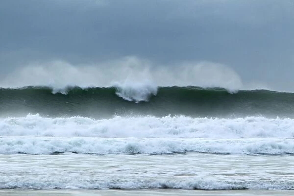 Atlantic Storm Waves breaking on Beach - Machir Bay - Islay - Scotland - UK LA005379