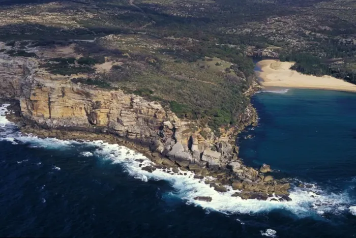 Framed Print : Australia - aerial of Providence Cove Wattamolla, Royal National Park, south of Sydney, New South Wales, BJG01556 Framed Print : Australia - aerial of Providence Cove Wattamolla, Royal National Park, south of Sydney, New South Wales, BJG01556