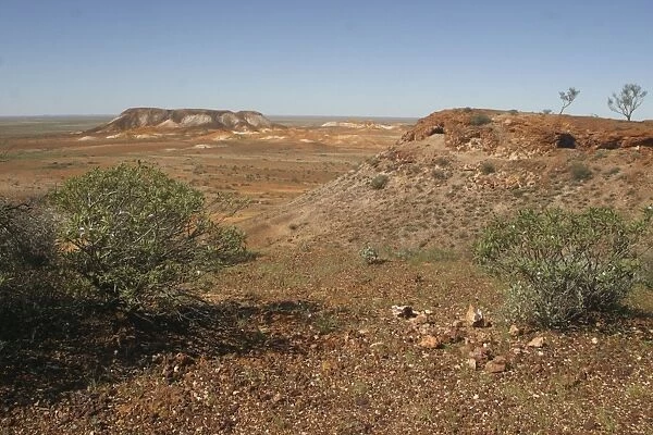 Australia The Breakaways - desert landscape. Located on the Aboriginal Antakirinja Land in the far north of South Australia, 25 km NNWest of the Opal Mining Township of Coober Pedy