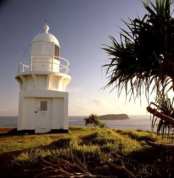 Australia - Historic lighthouse, warns mariners of the series of rocky headlands & islands off the Tweed River coast, such as Cook Island, a Nature Reserve & nesting site of seabirds Fingal Head, north coast, New South Wales