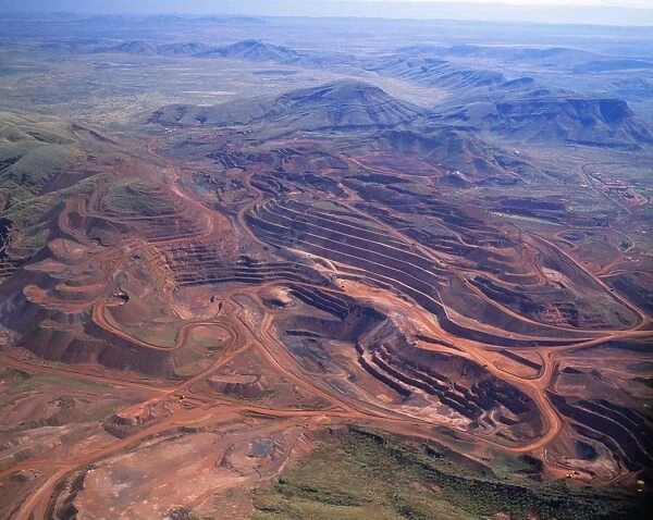 Australia - mining iron ore-open cut mine. Pilbara region, Hamersley Range