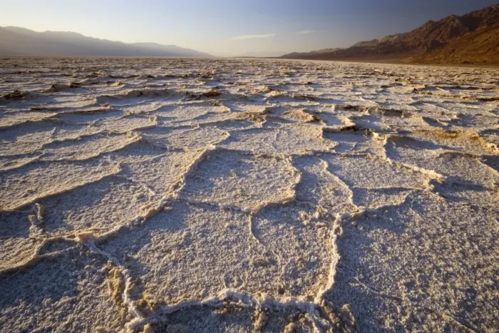Framed Print : Badwater - rough salt crusts in the salt flats of Badwater, the lowest point in the whole US, at early morning - Death Valley National Park, California, USA Framed Print : Badwater - rough salt crusts in the salt flats of Badwater, the lowest point in the whole US, at early morning - Death Valley National Park, California, USA