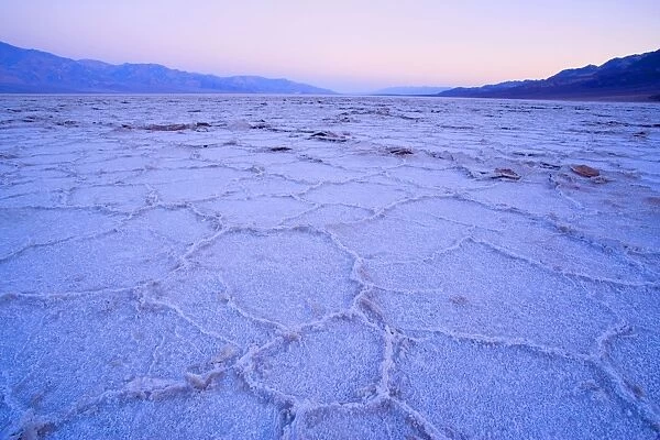 Badwater - the salt flats of Badwater, the lowest point in the whole US, at dusk - Death Valley National Park, California, USA