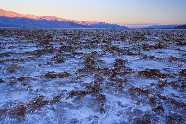 Badwater - the salt flats of Badwater, the lowest point in the whole US, at sunrise - Death Valley National Park, California, USA
