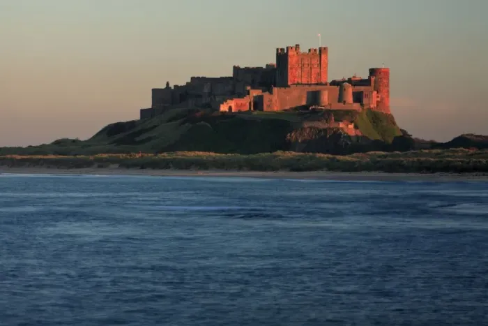Framed Print : Bamburgh Castle - autumn sunset, Northumberland National Park, England Framed Print : Bamburgh Castle - autumn sunset, Northumberland National Park, England
