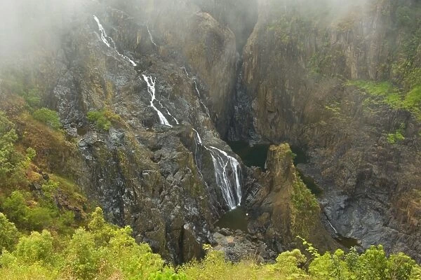 Barron Falls and Gorge - impressive narrow gorge and Barron Falls, seen from above. Mist, caused by a recent downpoor, is still visible - Barron Falls National Park, Wet Tropics World Heritage Area, Queensland, Australia