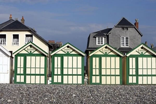 Beach - with beach huts. Picardie - Somme - France
