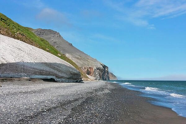 Beach, Cape Dezhnev, most eastern corner of Eurasia, Russian Far East Date: 04-08-2012