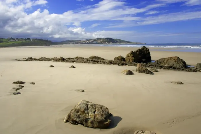 Framed Print : Beach at fishing town St. Vincente de la Barquera Costa Verde, Cantabria, North Spain Framed Print : Beach at fishing town St. Vincente de la Barquera Costa Verde, Cantabria, North Spain
