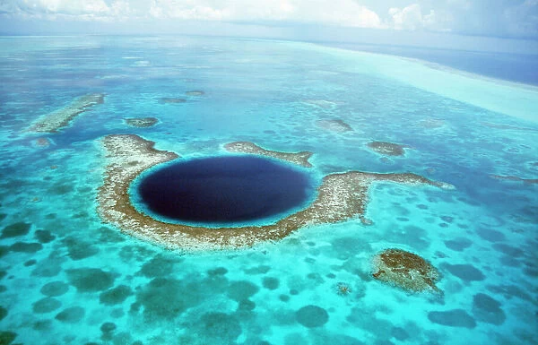 Belize - aerial of Belize Blue Hole