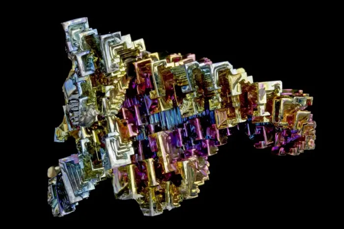 Framed Print : Bismuth - laboratory grown - Germany Framed Print : Bismuth - laboratory grown - Germany