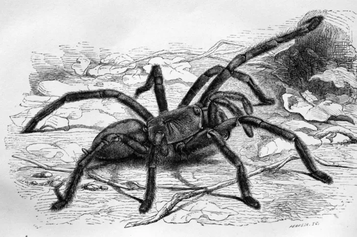 Framed Print : Black & White Illustration: Spider Framed Print : Black & White Illustration: Spider