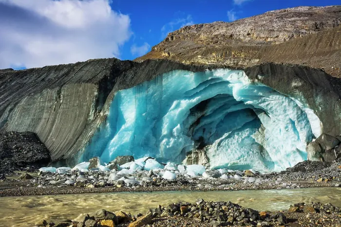 Framed Print : Blue ice and meltwater at the toe of the Athabasca Glacier, Jasper National Park, Alberta, Canada Date: 25-05-2021 Framed Print : Blue ice and meltwater at the toe of the Athabasca Glacier, Jasper National Park, Alberta, Canada Date: 25-05-2021