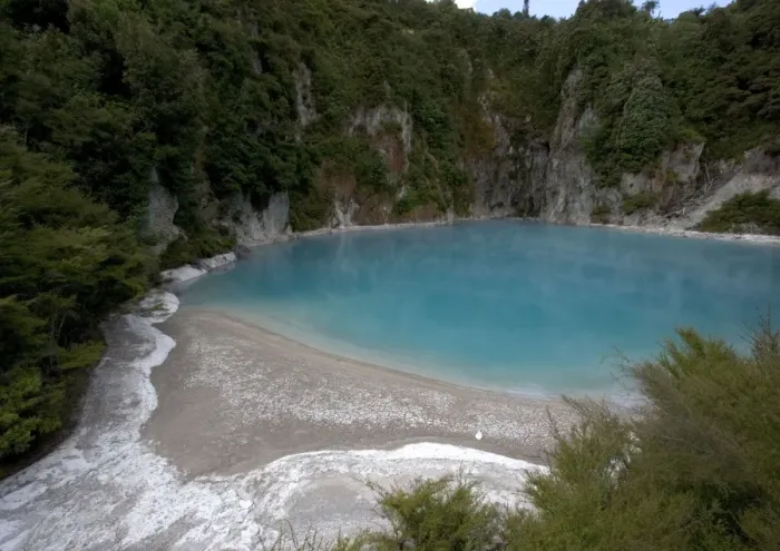 Framed Print : Blue lake, Waimangu valley. Geothermal activity, North Island, New Zealand Framed Print : Blue lake, Waimangu valley. Geothermal activity, North Island, New Zealand