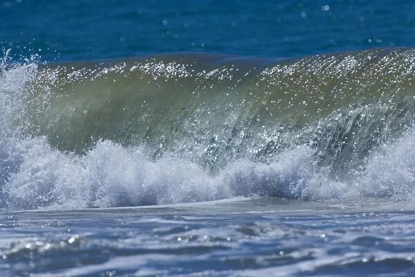Breaking wave rolling ashore - Porpoise Bay, Catlins, South Island, New Zealand