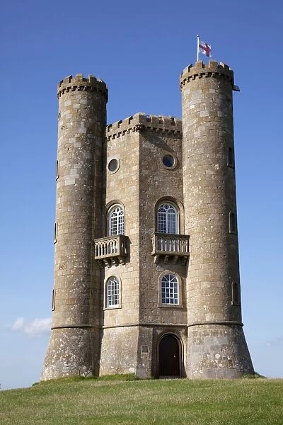 Broadway Tower overlooking the Vale of Evesham in the Cotswolds UK