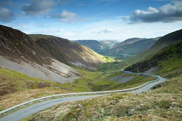 Bwlch-y-Groes ~ with road through valley ~ Bwlch-y-Groes, Gwynedd, Wales
