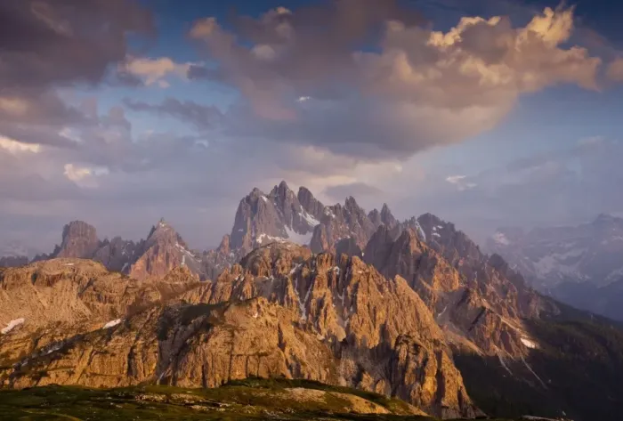 Framed Print : The Cadini di Misurina massif, from the Tre Cime de Lavaredo, evening light and clouds, in the Dolomites, Italy Framed Print : The Cadini di Misurina massif, from the Tre Cime de Lavaredo, evening light and clouds, in the Dolomites, Italy