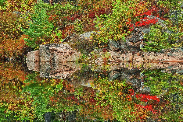 Canada, Ontario. Reflections on the Vermilion River. Date: 02-10-2012