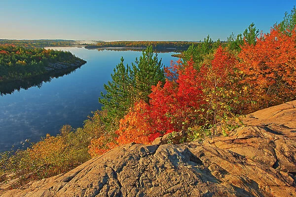 Canada, Ontario, Sudbury. Lake Laurentian Conservation Area in autumn. Date: 07-10-2019
