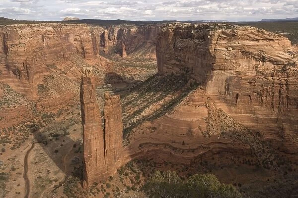 Canyon de Chelly National Monument, on Navajo tribal ground. View over Spider Rock and upper canyon