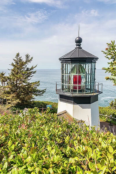 Cape Meares, Oregon, USA. Cape Meares lighthouse on the Oregon coast. Date: 05-05-2021