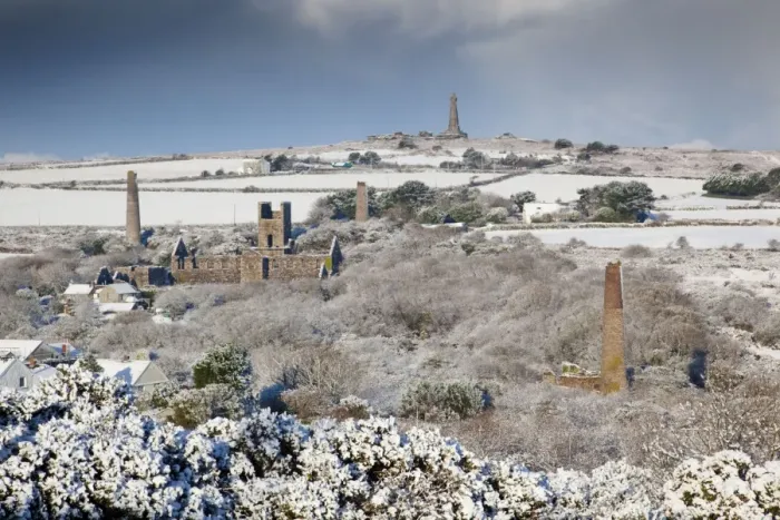 Framed Print : Carn Brea - Great Flat Lode area - winter - Cornwall - UK Framed Print : Carn Brea - Great Flat Lode area - winter - Cornwall - UK