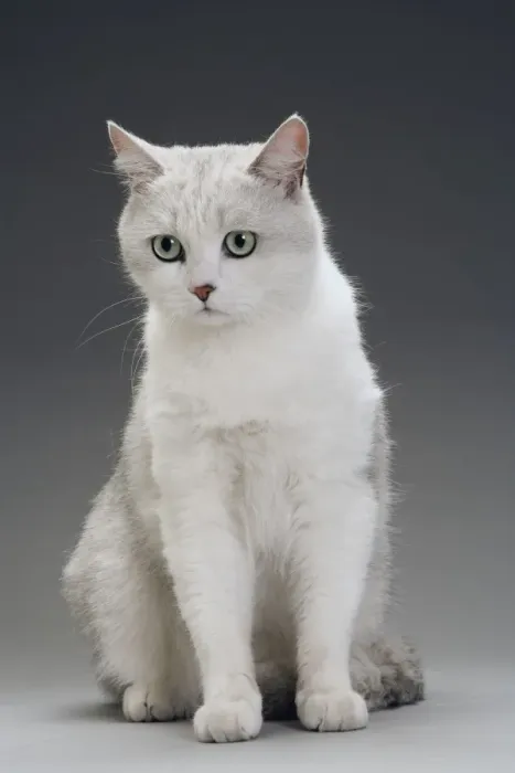 Framed Print : Cat - grey / white in studio Framed Print : Cat - grey / white in studio