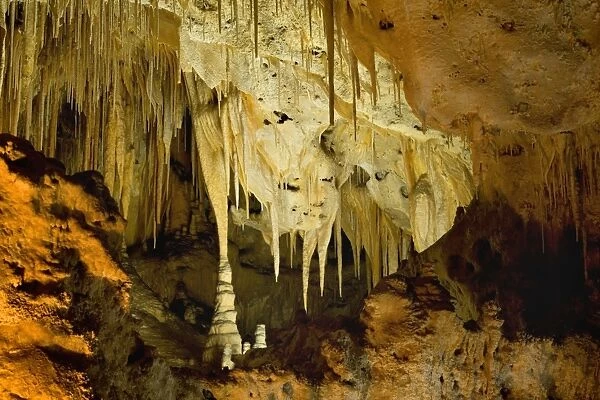 Cave Formations - amazing cave formations including draperies, soda straws and stalagmites - Carlsbad Caverns National Park, New Mexico, USA