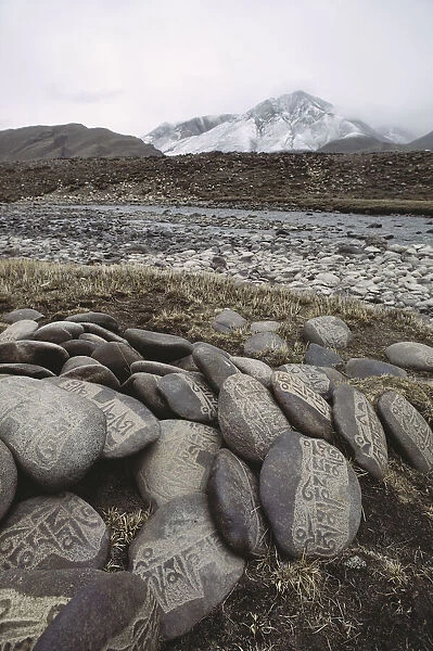 Central Tibet, Prayer stones (Large format)
