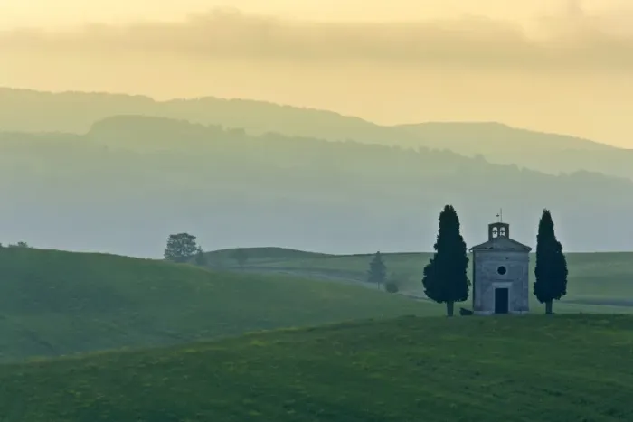 Framed Print : Chapel small chapel and cypress trees on a hill Val d Orcia, Tuscany, Italy Framed Print : Chapel small chapel and cypress trees on a hill Val d Orcia, Tuscany, Italy