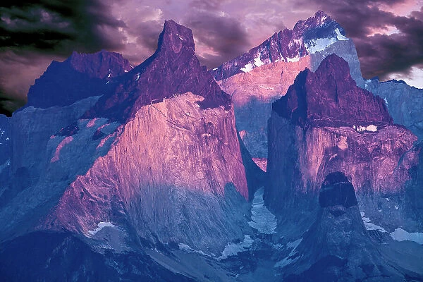 Chile, Patagonia. Torres del Paine National Park at sunrise. Date: 21-01-2012