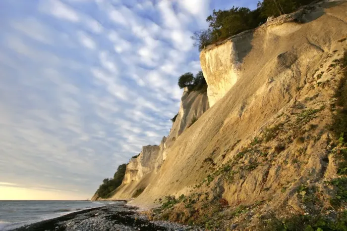 Framed Print : Cliffs of Moen steep chalk cliffs and pebble beach Mons Klint, Moen Peninsula, Denmark Framed Print : Cliffs of Moen steep chalk cliffs and pebble beach Mons Klint, Moen Peninsula, Denmark