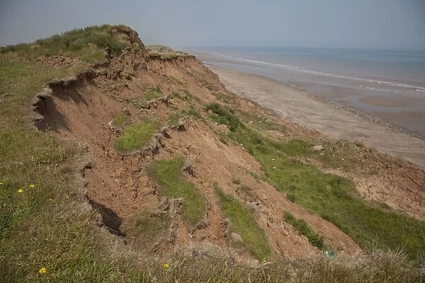 Coastal erosion on cliffs East Newton East Riding of Yorkshire UK