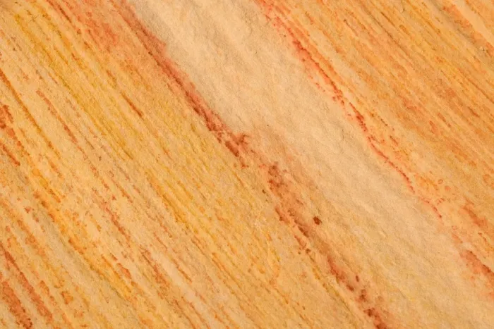 Framed Print : colourful sandstone - detail of a coloured sandstone rock. The colours range from yellow to orange and dark red and show an intricrate pattern of stripes and lines - Rainbow Valley, Simpson Desert area, Northern Territory, Australia