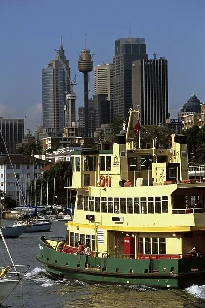 Commuters taking a ferry from a harbourside suburb to go to work in the city Sydney, New South Wales, Australia JPF52683