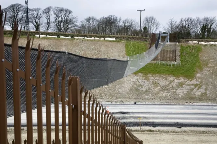 Framed Print : Construction - Dobwalls by pass - showing bat bridge - along the line of former hedge - Cornwall - UK Framed Print : Construction - Dobwalls by pass - showing bat bridge - along the line of former hedge - Cornwall - UK